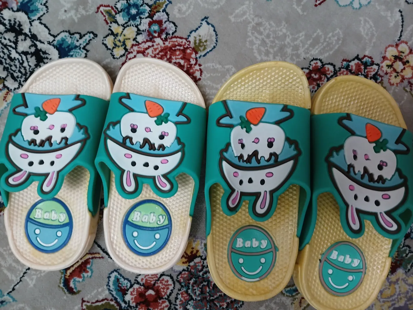 دمپایی دخترانه شهپر مدل بچه کلاه خرگوشی کد GRN.3669