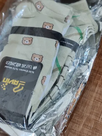 جوراب زنانه مدل خرسی مجموعه 5 عددی