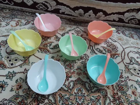 پیاله کد 1149 مجموعه 6 عددی به همراه قاشق