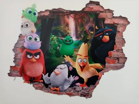 استیکر سه بعدی ژیوار طرح پرندگان خشمگین