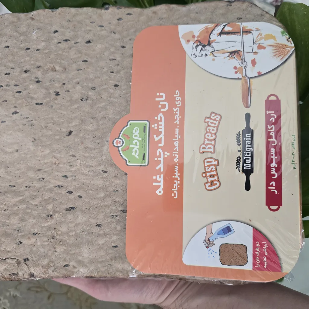 نان خشک چند غله هم دانه - 300 گرم بسته 2 عددی