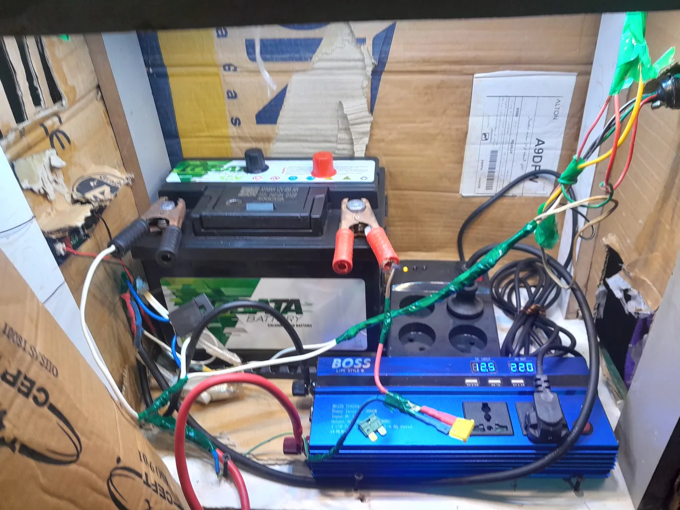 مبدل برق خودرو باس مدل BS123 TYN254-3 ظرفیت 3000 وات