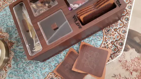 جعبه رومیزی تی بگ و تنقلات و زیرلیوانی مدل DR_BEST