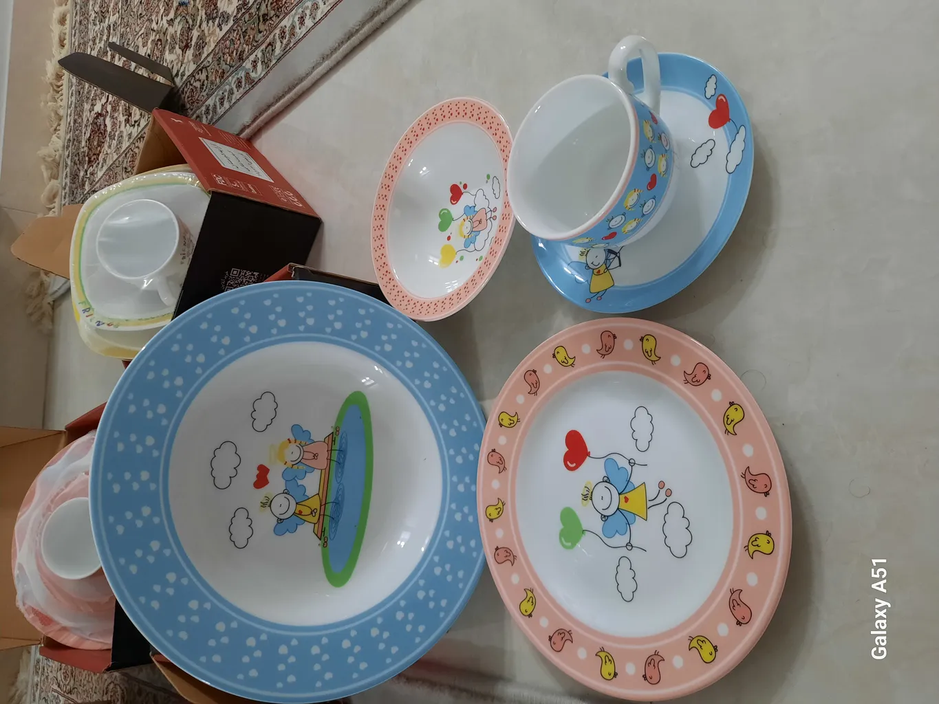 سرویس غذاخوری 5 پارچه کودک چینی زرین ایران مدل ایتالیا اف پریا درجه عالی