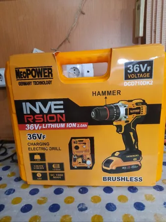 مجموعه 27 عددی دریل پیچگوشتی شارژی صنعتی چکشی نئو پاور کد 36v براشلس