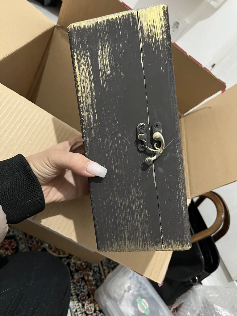 جعبه هدیه چوبی مدل فانتزی طرح نوشته کد WB92