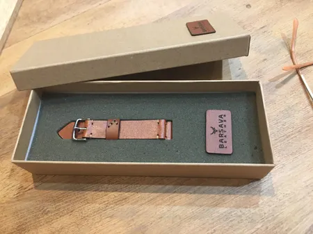 بند ساعت مچی چرم بارثاوا کد 3201