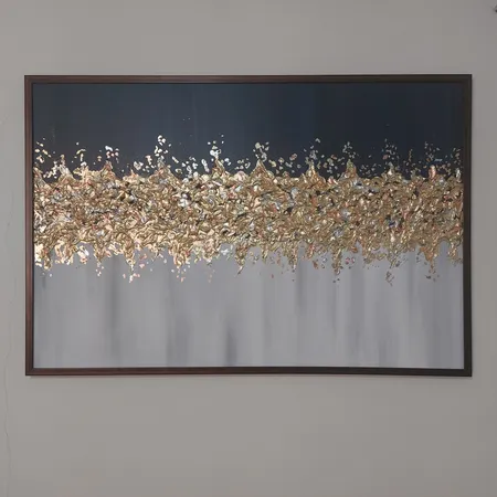 تابلو نقاشی اکرلیک  ورق طلا مدل تلالو نور کد B12080