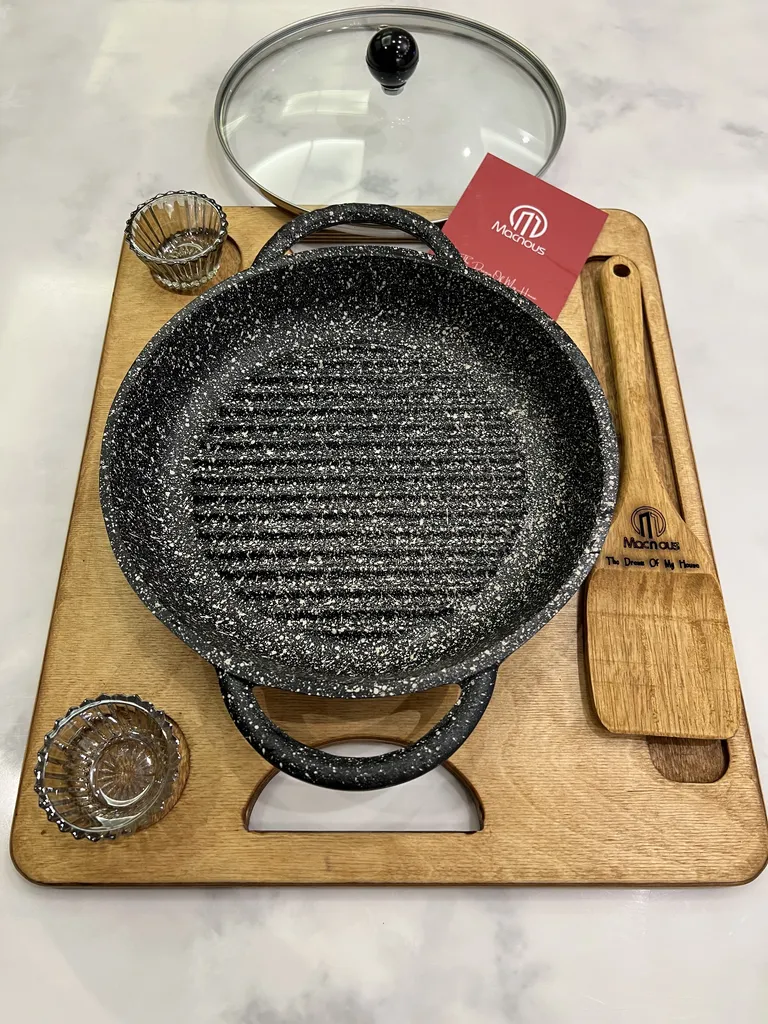 تابه گریل مکنوس مدل دایره گود سایز 24