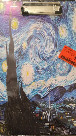 تخته شاسی طرح نقاشی ونگوگ شب پرستاره کد 1554576 سایز A4