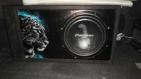 باکس ساب ووفر خودرو طرح استیکر پلنگ مدل 70L مناسب برای ساب 12 اینچ