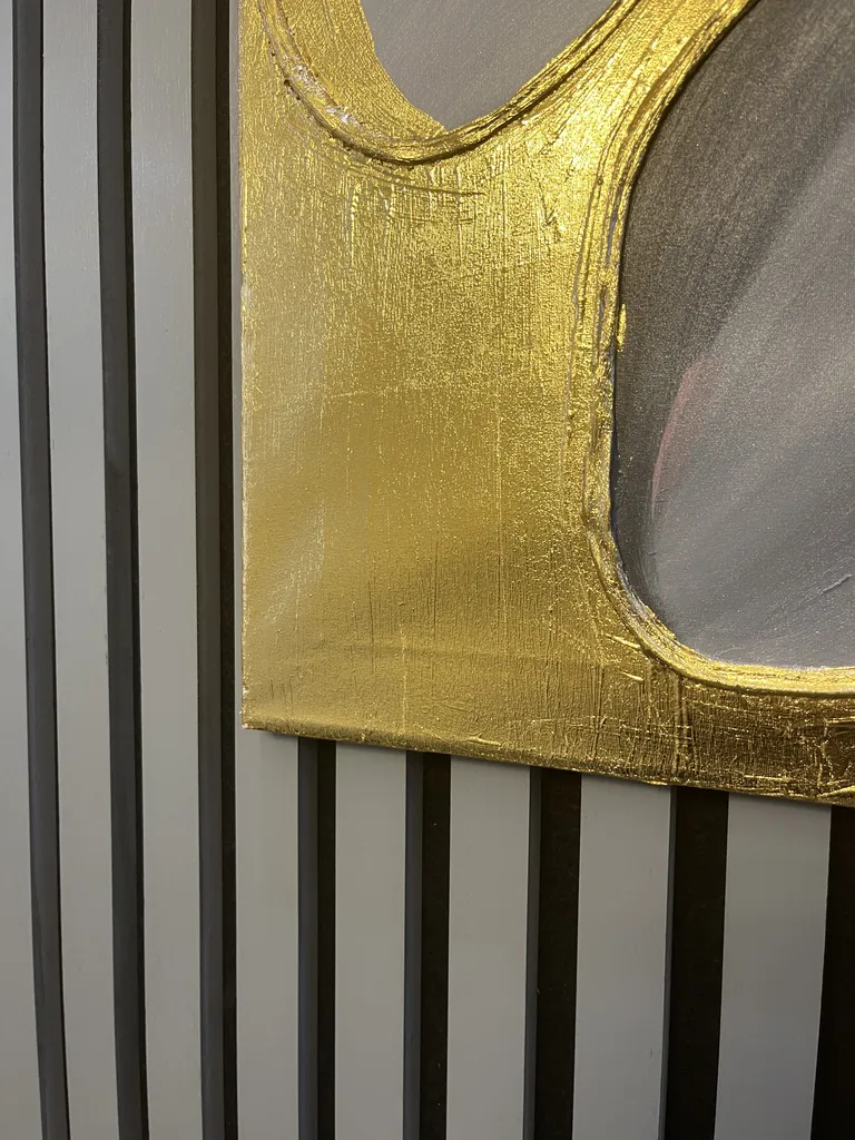 تابلو نقاشی ورق طلا طرح گل دکوراتیو کد 740