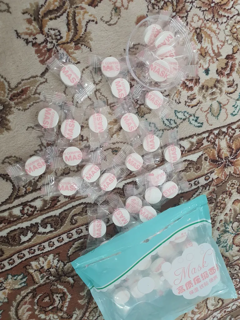 قرص ماسک ورقه ای صورت کلی مدل k50 بسته 50 عددی