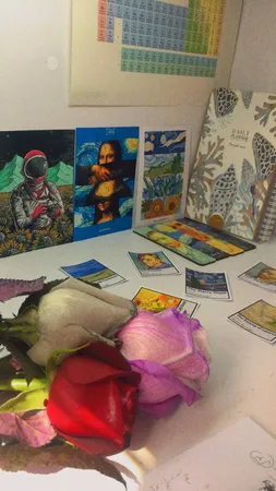 کارت پستال ماسا دیزاین طرح مونالیزا و ونگوگ کد postv11