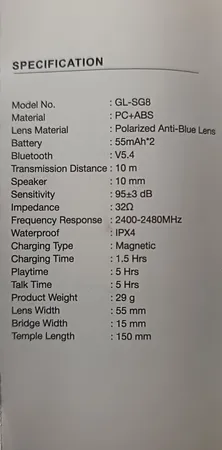 عینک هوشمند گرین لاین مدل gl-sg8