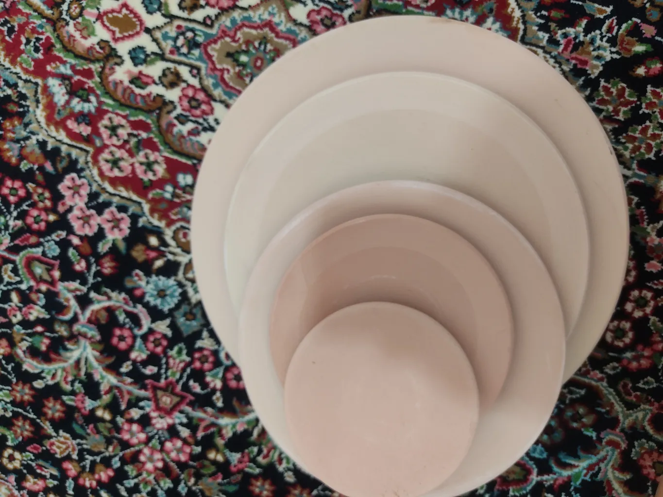 بشقاب دیوارکوب سفالی خام مدل گرد کد D6 مجموعه 6 عددی