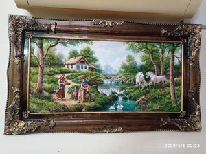 تجریه خرید تابلو فرش ماشینی طرح روستا کد ۷۰۱۳