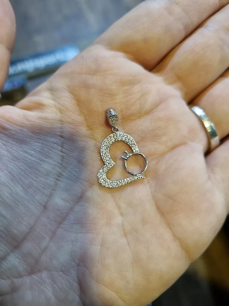 آویز گردنبند نقره زنانه جی تی ای مدل قلب