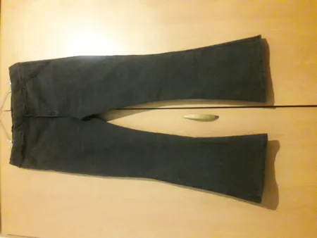 شلوار جین زنانه مدل دمپا گشاد رنگ زغالی