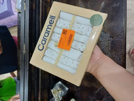 دستمال دست وصورت نوزاد کارامل مدل 2304 مجموعه 7 عددی