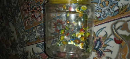 تیله شیشه ای مداد چوبی مدل چند پر بسته 100 عددی