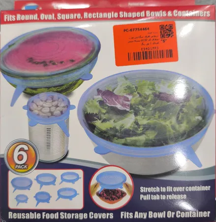 درپوش ظرف سگالش مدل شفاف کد d132 بسته شش عددی