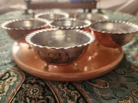 پیاله مسی مدل هفت سین کد 001 بسته 6 عددی