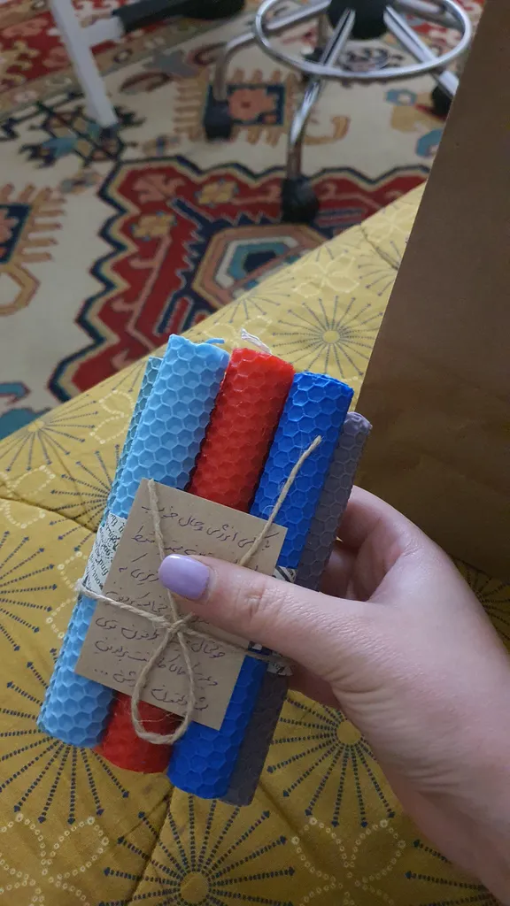 شمع موم عسل مدل بیزوکس مجموعه 7عددی