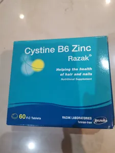 تجریه خرید قرص سیستین B6 زینک رازک بسته 60 عددی