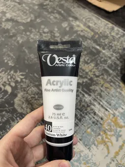 رنگ اکریلیک وستا مدل 40 Titanium White حجم 75 میلی لیتر