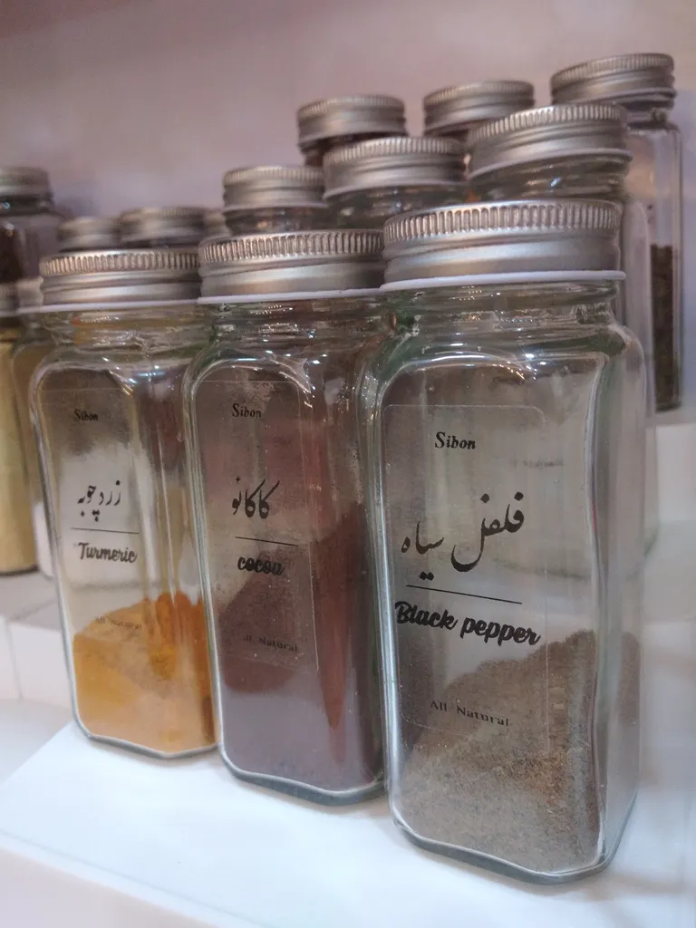 برچسب مدل شفاف طرح ادویه کد 3060 بسته 125 عددی