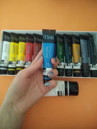 رنگ اکریلیک وستا 12 رنگ حجم 21 میلی لیتر