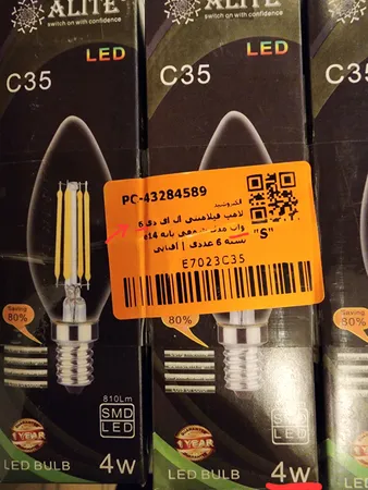 لامپ فیلامنتی ال ای دی 6 وات مدل شمعی پایه e14 بسته 6 عددی