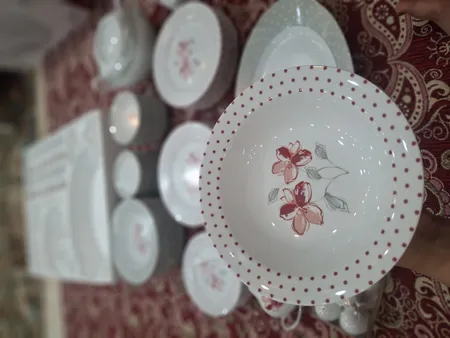 سرویس غذاخوری 102 پارچه چینی زرین ایران سری ایتالیا اف مدل والنسیا درجه یک