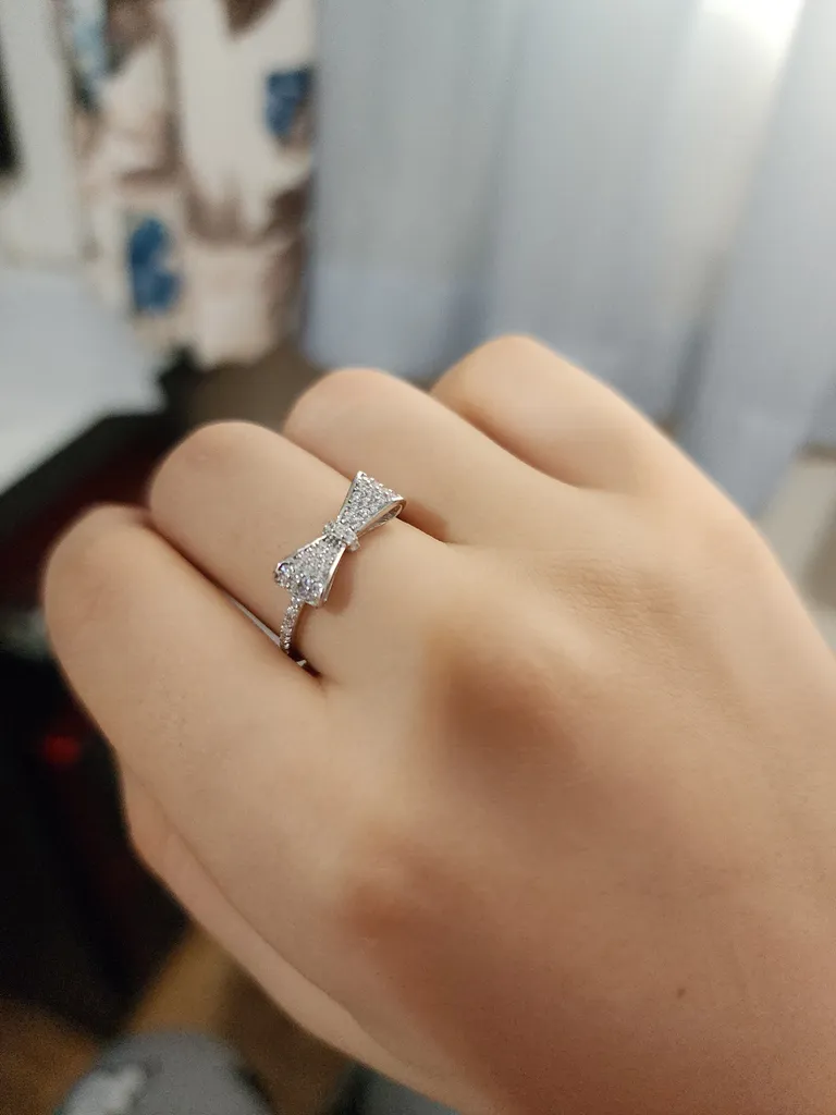 انگشتر نقره دخترانه مدل جی نایس