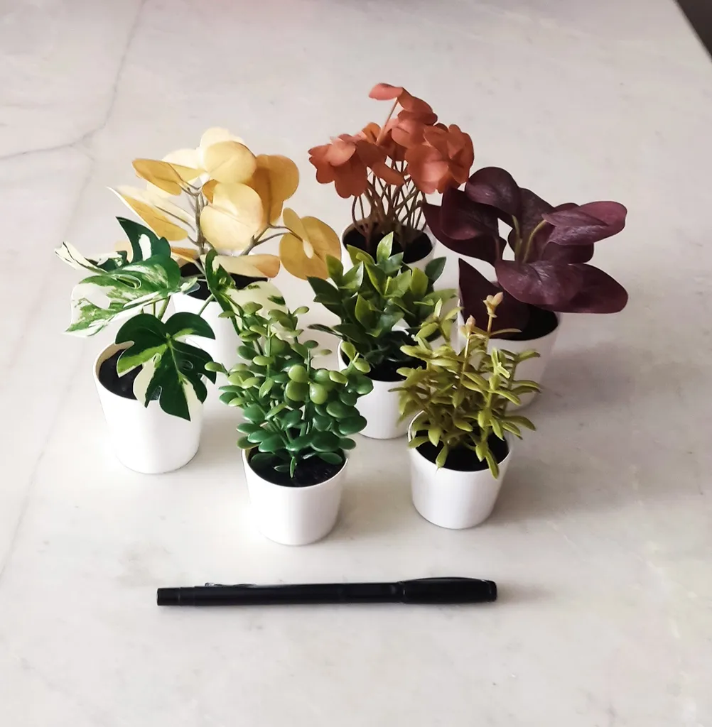 گلدان به همراه گل مصنوعی ایکیا مدل FEJKA کد 405.084.07 مجموعه 3 عددی