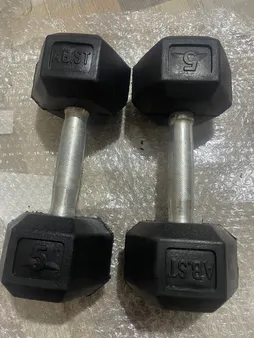 دمبل بدنسازی شش ضلعی 5 کیلوگرمی بسته 2 عددی