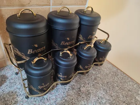 ست جای ادویه هشت پارچه مدل ماربل