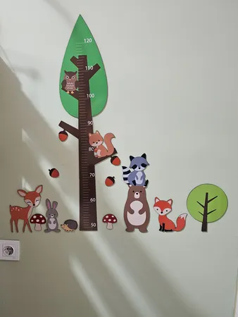 استیکر چوبی کودک باروچین مدل حیوانات جنگل کد 1292