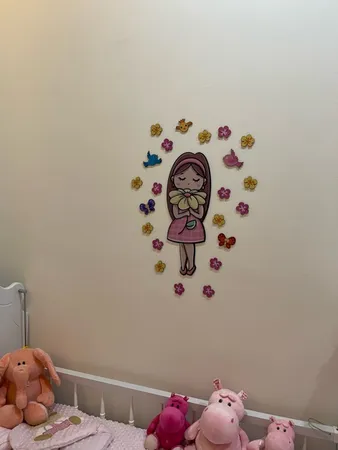 استیکر چوبی کودک باروچین مدل دختر مهربون کد 1282