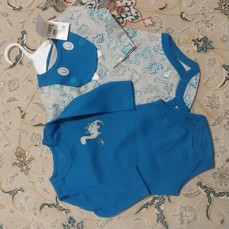 بادی آستین بلند نوزادی فیورلا کد 10304 بسته دو عددی