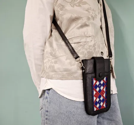 کیف دوشی دست دوز بومی مدل سوزن دوزی کد 24