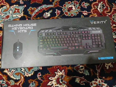 کیبورد و ماوس گیمینگ وریتی مدل V-KB6126GCW، سوییچ ممبران، Full-Size، نورپردازی LED RGB