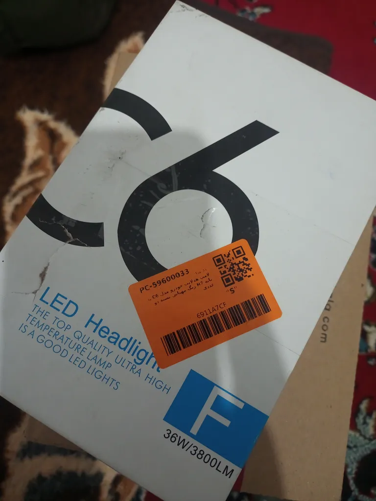 لامپ هدلایت خودرو مدل C6 با پایه H7 رنگ مهتابی بسته دو عددی