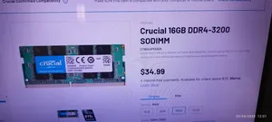 تجریه خرید رم لپ تاپ DDR4 تک کاناله 3200 مگاهرتز CL22 کروشیال ظرفیت 16 گیگابایت