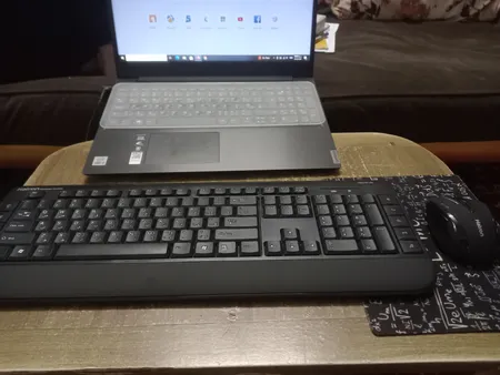 کیبورد و ماوس بی سیم هترون مدل HKCW140، سوییچ ممبران، Full-Size