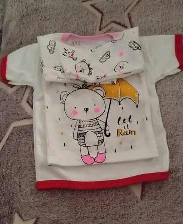 ست تی شرت و شلوار نوزادی مدل خرس کد 3822