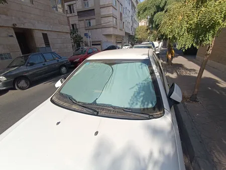 آفتابگیر شیشه جلو خودرو مدل عینکی به همراه کاور نگهدارنده