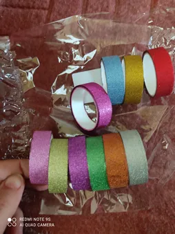 چسب نواری اکلیلی مدل Glitter بسته 10 عددی