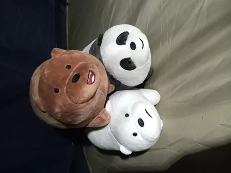 عروسک طرح خرس کله فندقی طول 30 سانتی متر بسته 3 عددی